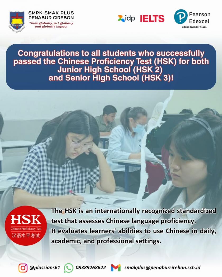 Congratulations to all students who successfully passed the Chinese Proficiency Test (HSK)