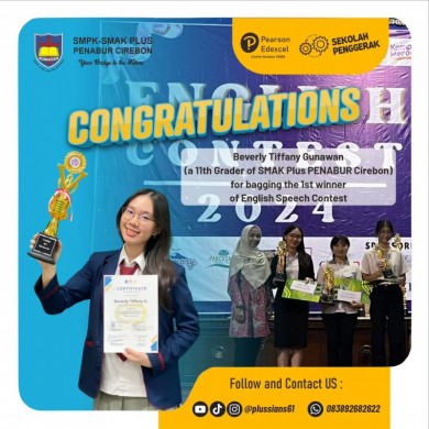 Getting 1st winner of English Speech Contest with the theme “Empowering Youth Character by Emphasizing Innovative Ideas to Establish Bright Future Leaders”, held at Universitas Pancasakti Tegal on Saturday, March 9th, 2024.