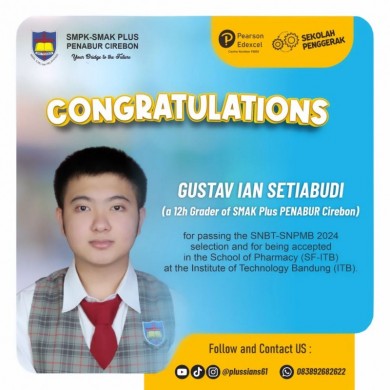 Passing the SNBT-SNPMB 2024 selection and for being accepted in the School of Pharmacy (SF-ITB) at the Institute of Technology Bandung (ITB)