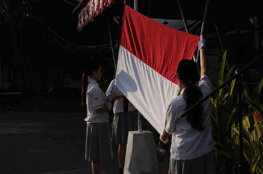 “Nusantara baru, Indonesia maju dan maju terus sekolahku!!”