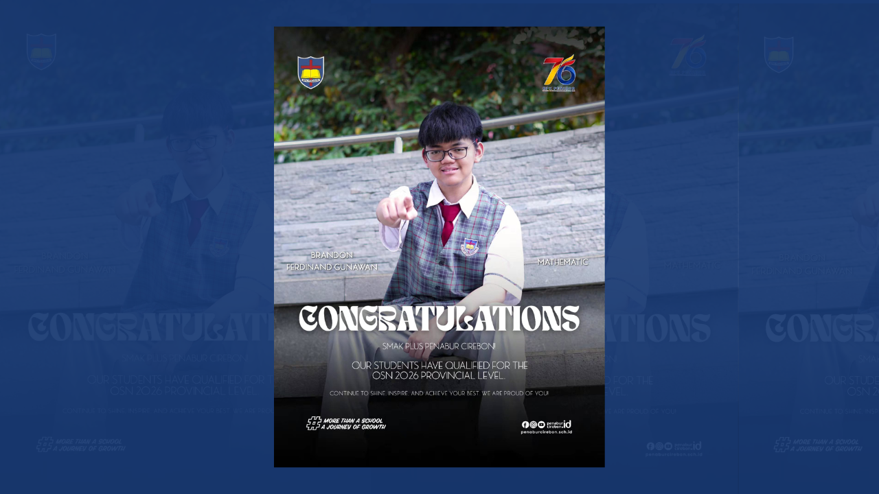 Brandon Ferdinand Gunawan, who has successfully qualified for the OSN 2026 Provincial Level in Mathematics!