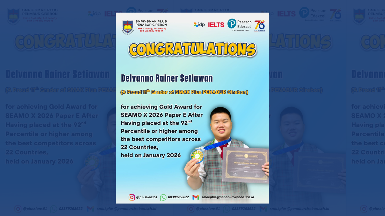 Gold Award for SEAMO X 2026 Paper E After Having placed at the 92nd Percentile or higher among the best competitors across 22 Countries