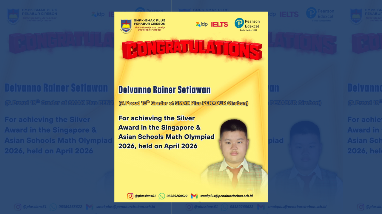 Achieving the Silver Award in the Singapore & Asian Schools Math Olympiad 2026, held on April 2026